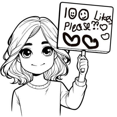 realistic girl holding up a sign