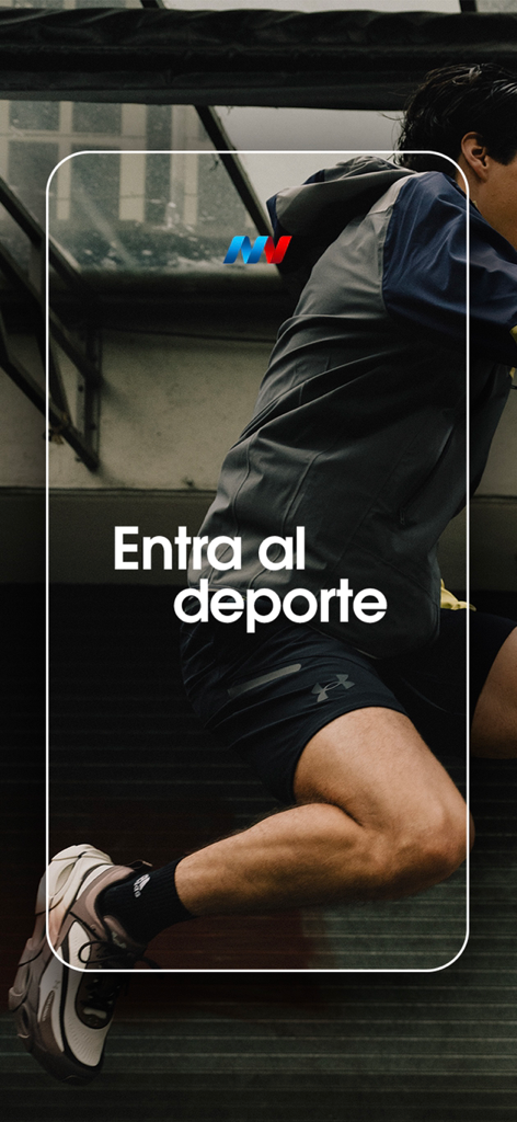 Un atleta corriendo con el logo de Innovasport y el eslogan Entra al deporte.