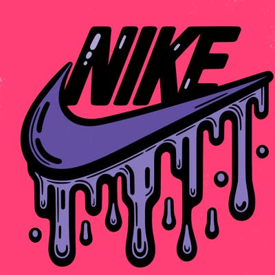 dripping nike logo