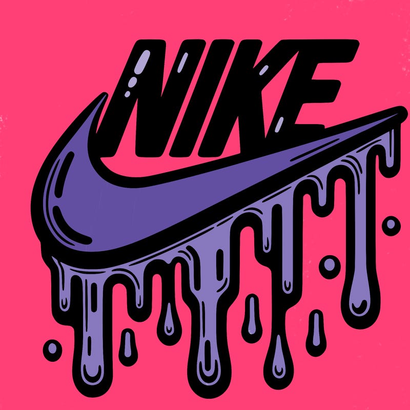 dripping nike logo