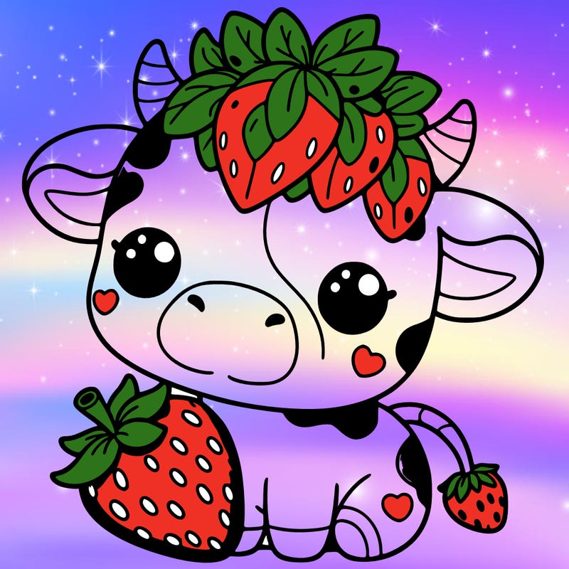 cute strawberry cow