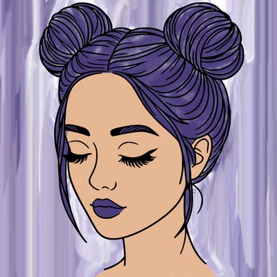 woman with hair buns