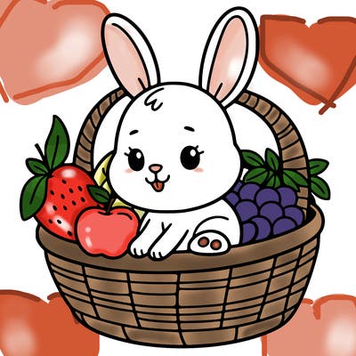 bunny in a fruit basket
