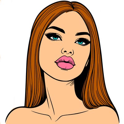 realistic woman with full lips