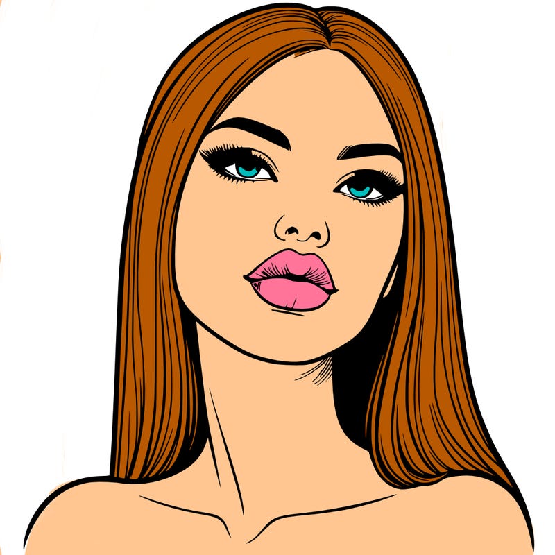 realistic woman with full lips