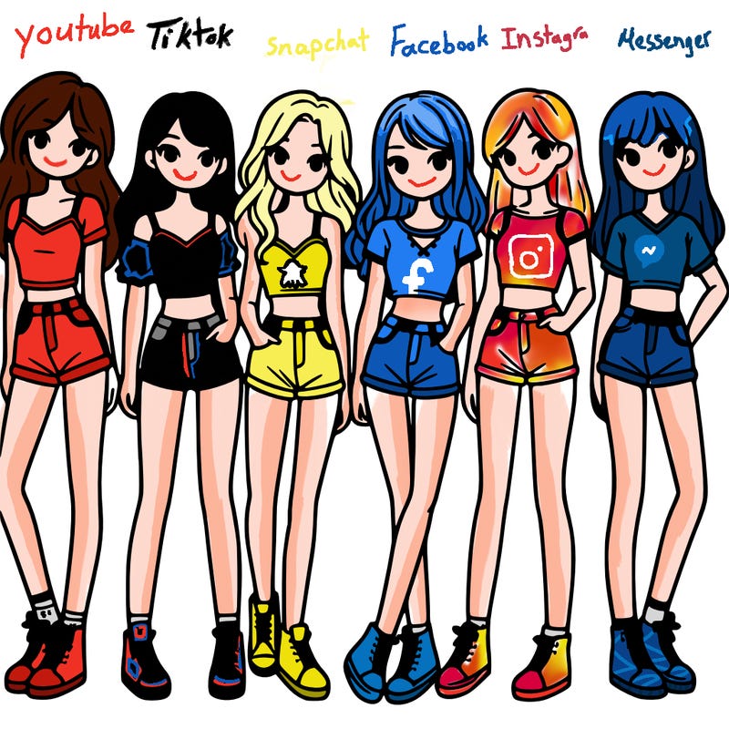 a group of girls wearing crop tops and shorts