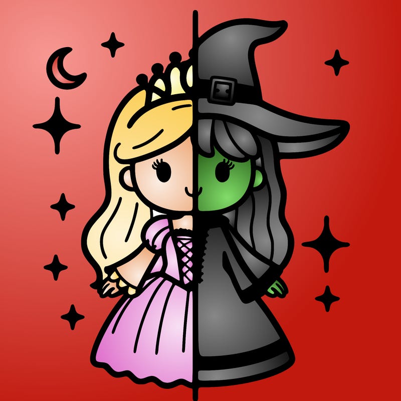 split princess and witch