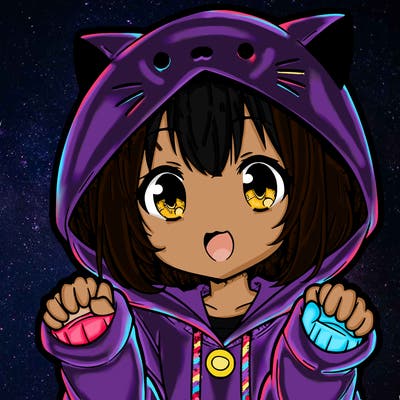 anime girl in cat hoodie