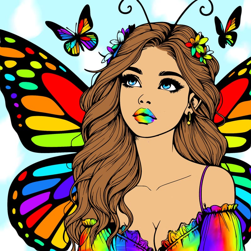 butterfly fairy realistic girl