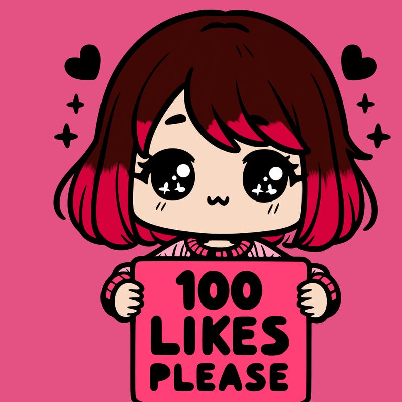 cute girl holding a sign saying 100 likes please