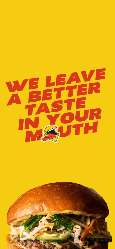 Delivereasy slogan We leave a better taste in your mouth with a gourmet burger