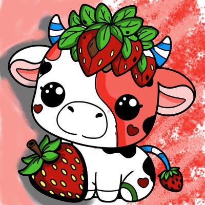 cute strawberry cow