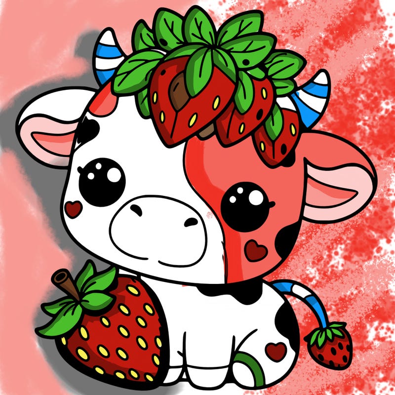 cute strawberry cow