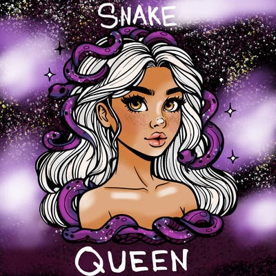 realistic girl with snakes as hair