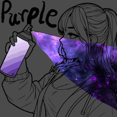 a realistic girl spray, painting