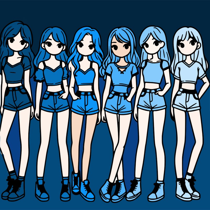 a group of girls wearing crop tops and shorts