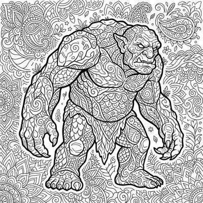 Embark on a unique artistic journey with this Zentangle Troll coloring page. Its powerful form is intricately woven with meditative patterns, offering a captivating challenge for colorists. Perfect for fantasy lovers seeking a calming and creative outlet.