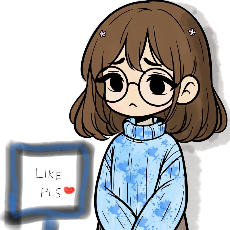 sad girl with glasses in a sweater