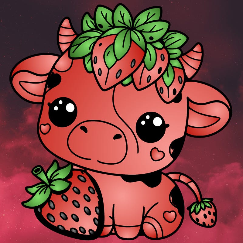 cute strawberry cow