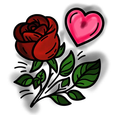rose and heart