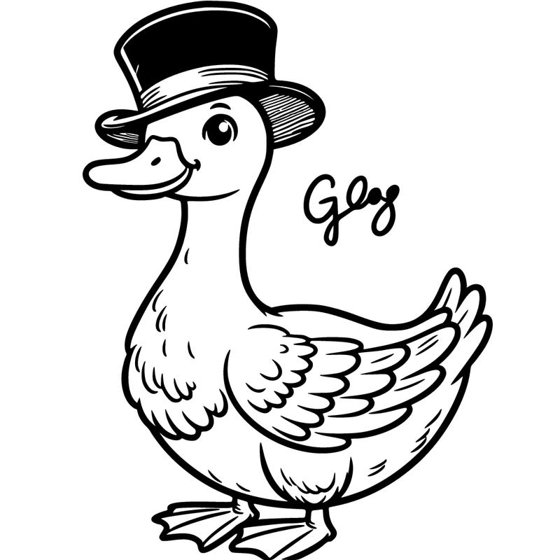 goose with a top hat
