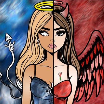 devil vs angel realistic girl