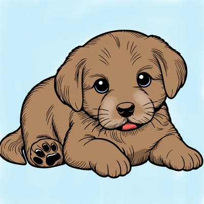 a cute realistic puppy