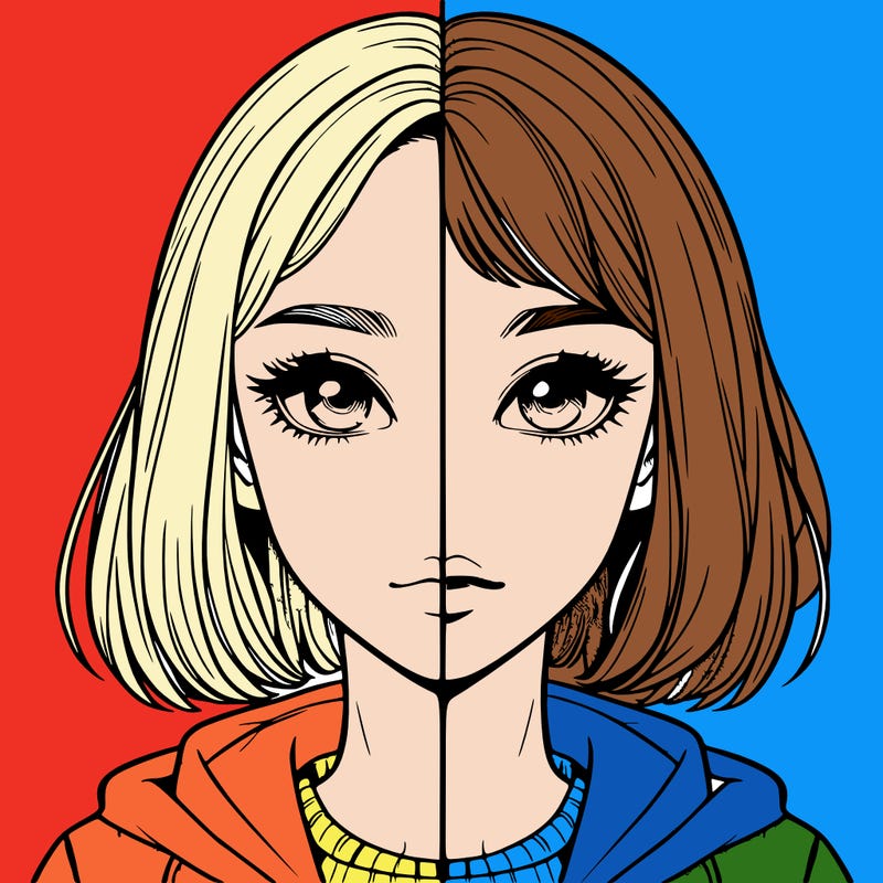 split realistic girl