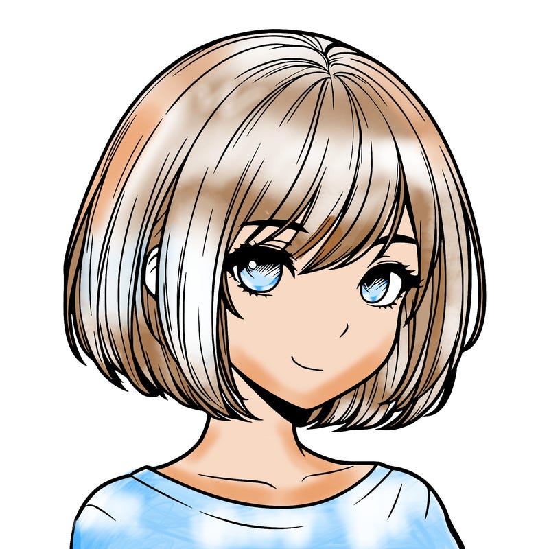 realistic girl with short hair