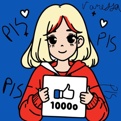 a girl with a sign saying 1000 likes