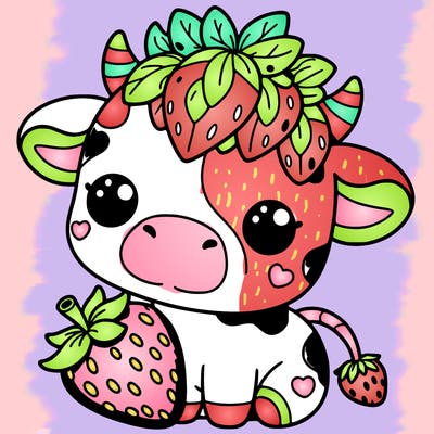 cute strawberry cow