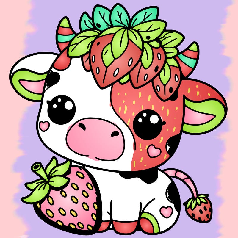 cute strawberry cow