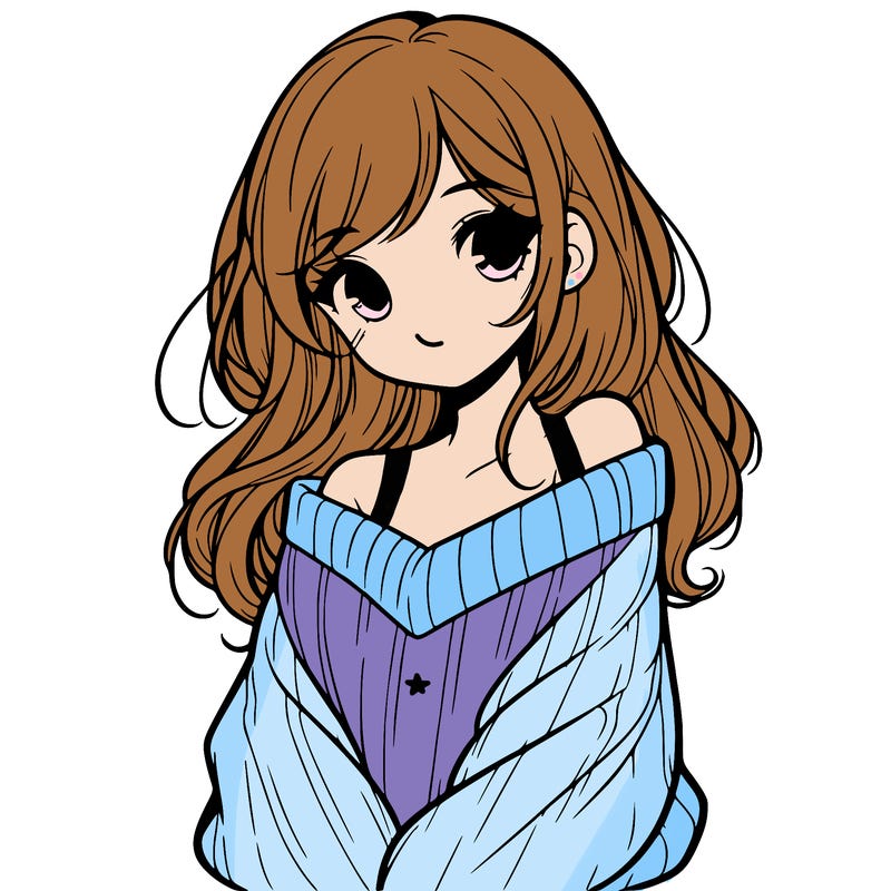 shy pretty girl wearing a sweater that is falling off one shoulder portrait