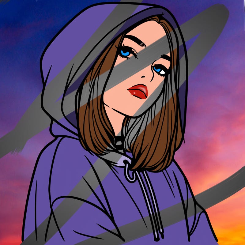 a realistic girl in a hoodie