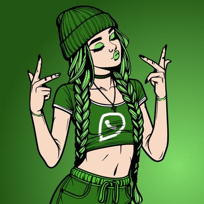 realistic teenage girl with braids and a beanie and crop top doing 🫶🏼