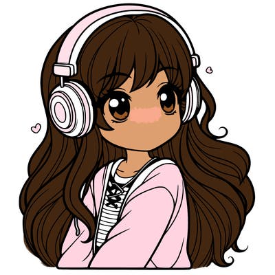 girl with headphones