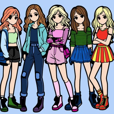 a group of teenage girls