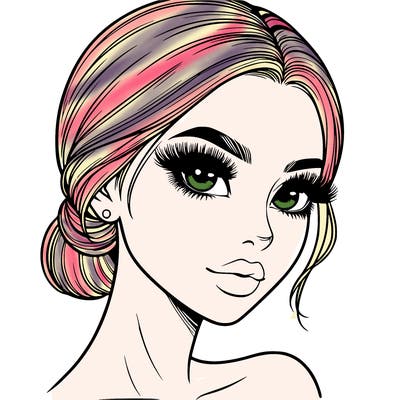 realistic girl with lashes