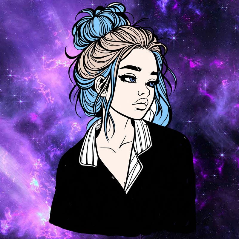 realistic woman with pajamas on and a messy bun