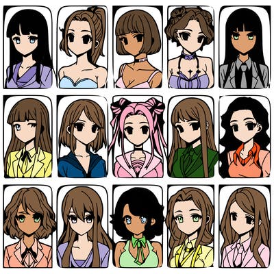 girls that look diffrent anime