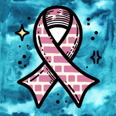 ribbon symbol of national breast cancer awareness month