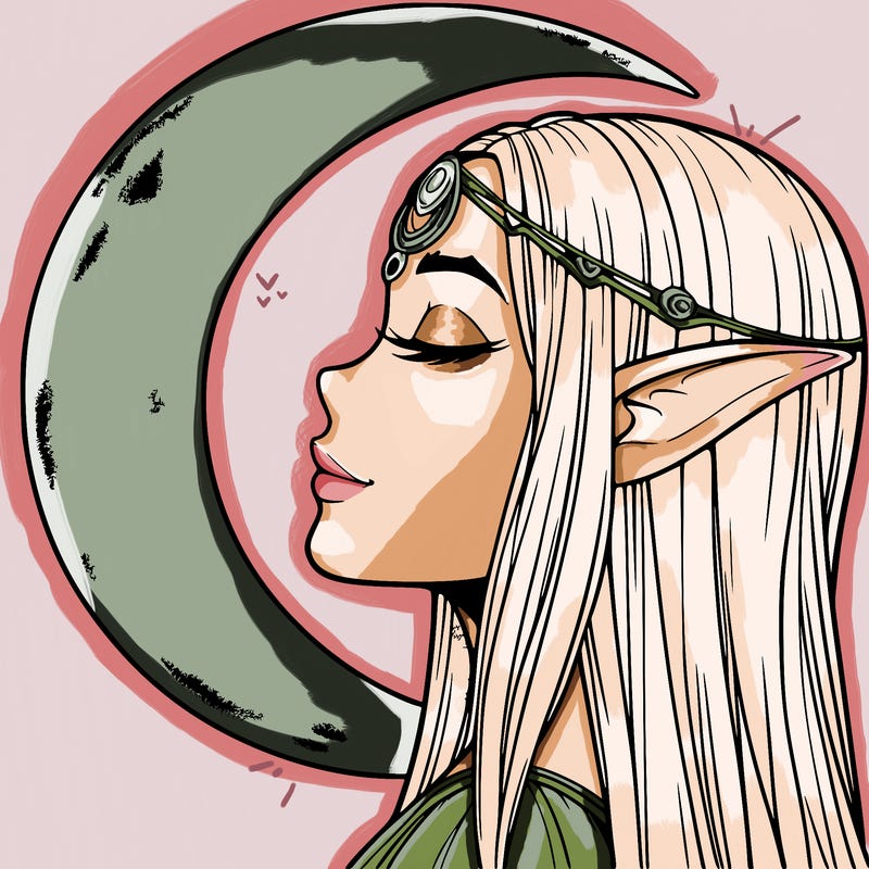 a realistic moon elf