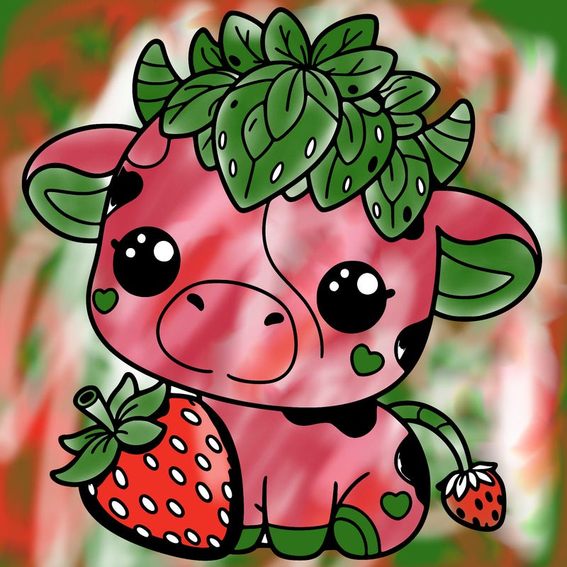 cute strawberry cow