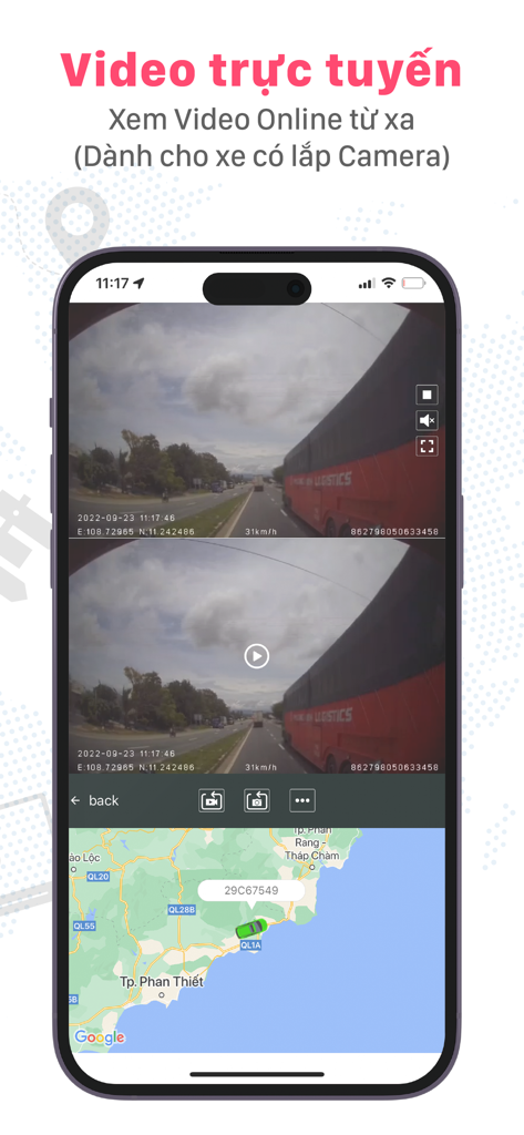 Echtzeit-Videoübertragung und GPS-Ortung von Fahrzeugen in der T-Track Pro App
