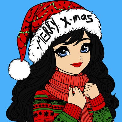 realistic christmas girl