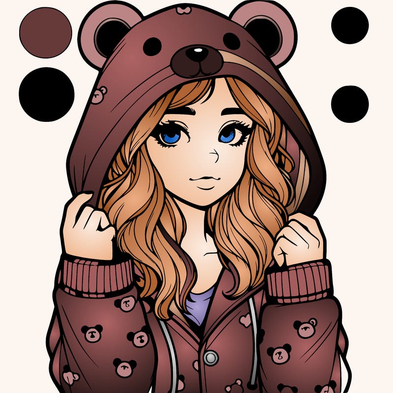realistic girl in a animal pjs hoodie