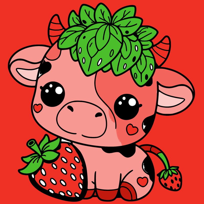 cute strawberry cow