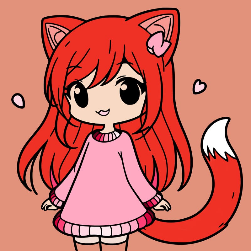 girl with cat ears and tail