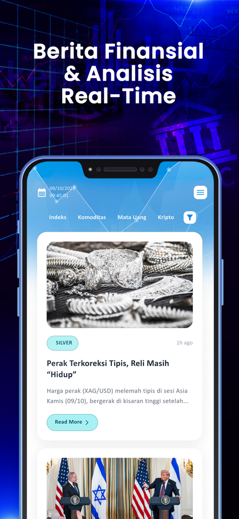 Newsmaker 23 - Newsmaker 23 app interface showing real time financial news and market analysis