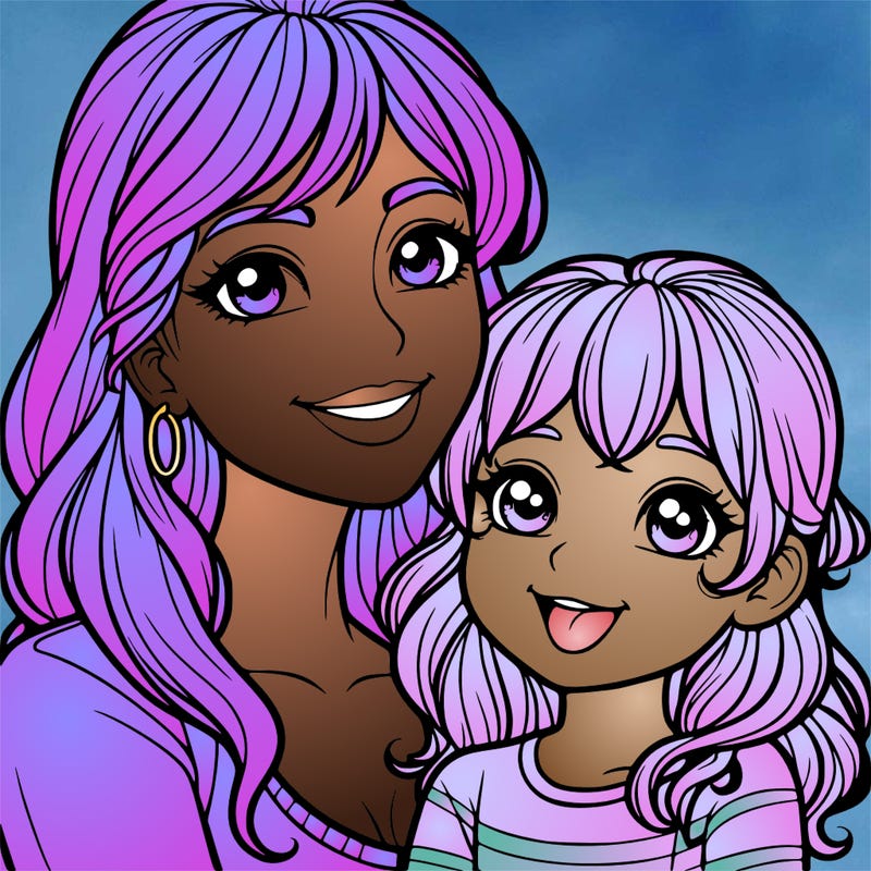 mom and her daughter realistic